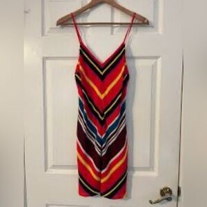 Express red multicolored dress size xs